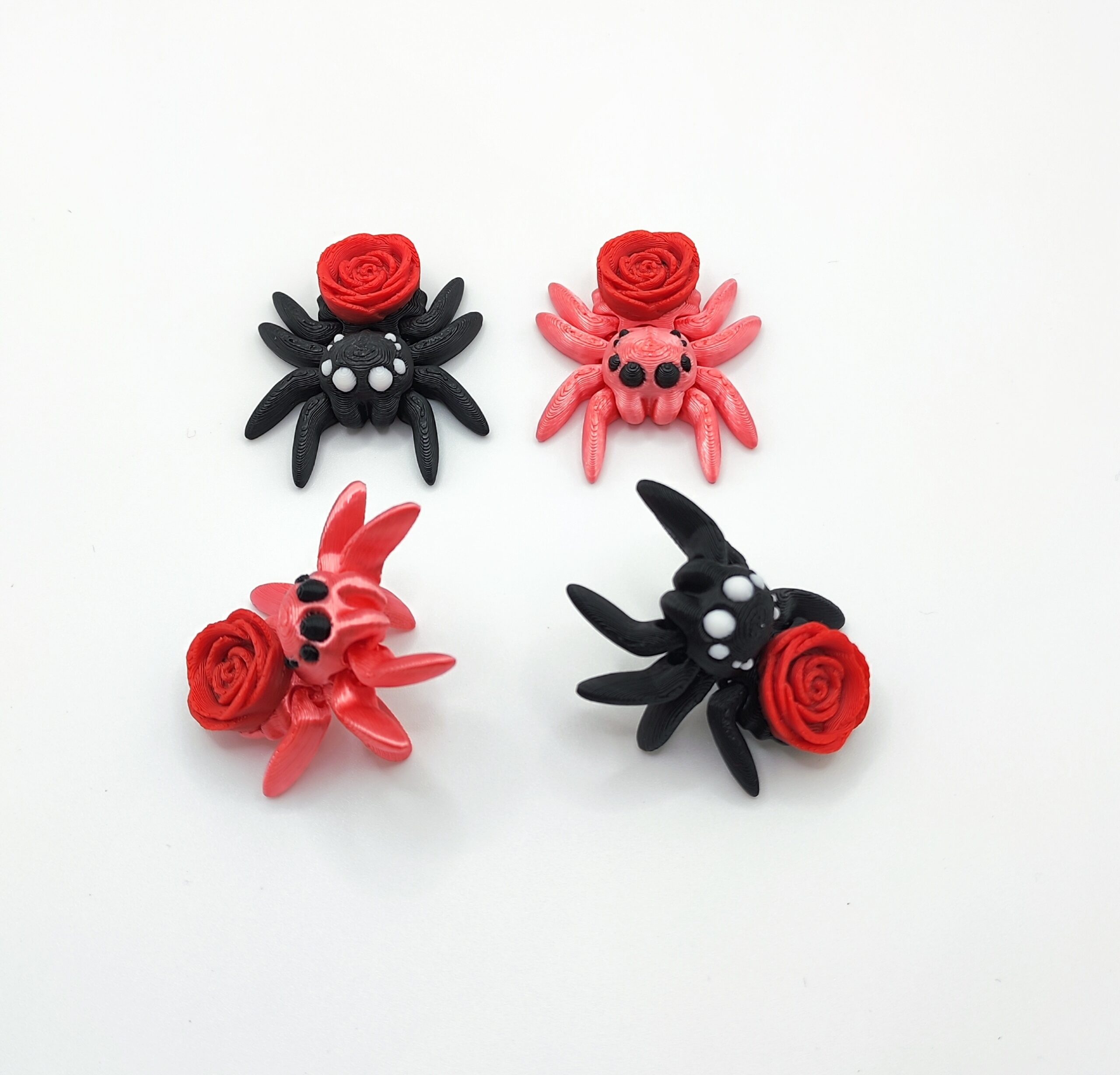 Bewegliche Spinnen Fidget Figuren mit Rose – Niedliches 3D-Spielzeug