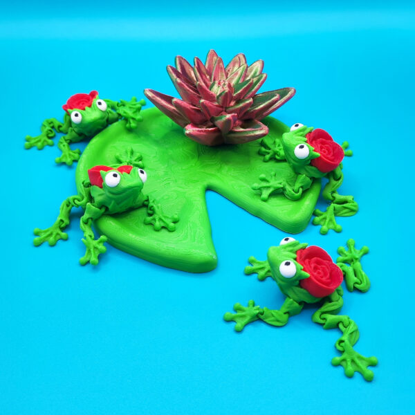Frosch-Titelbild-1 Frosch flexibel einzigartig mit Rose 3D Spielzeug